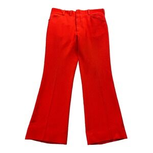 Forge Ltd Vtg 70s Bell Bottom Flare Disco Red Pants Hippie Boho Avant‎ Garde